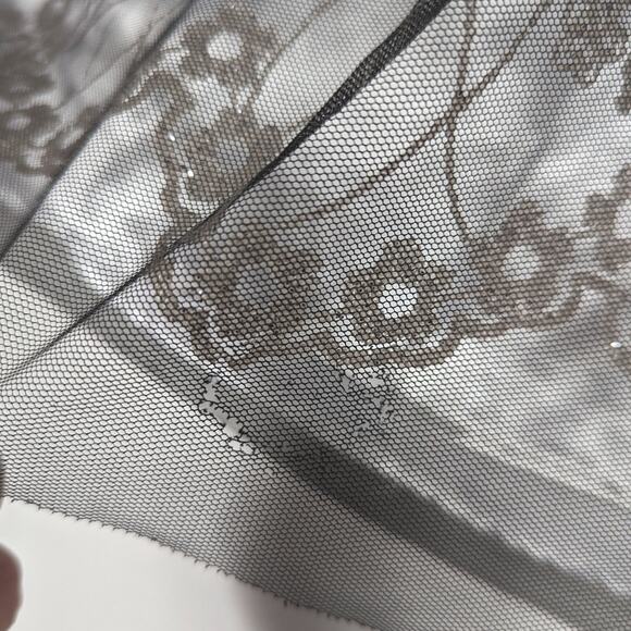 Jona Michelle Dress Girls Sz 6X Black Velour Shimmery Tulle Holiday Glitter - Picture 5 of 7